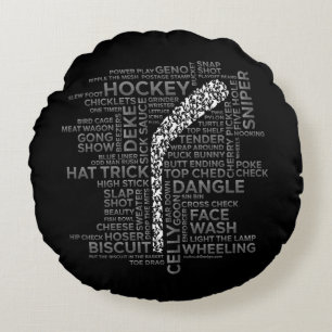 Coussins Ronds Joueurs de hockey et lang