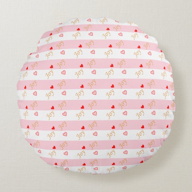 Coussins Ronds Joy Heart Motif (Devant)
