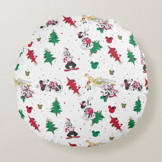 Coussins Ronds Joyeuses fêtes | Christmas Mickey Souris & Amis (Devant)