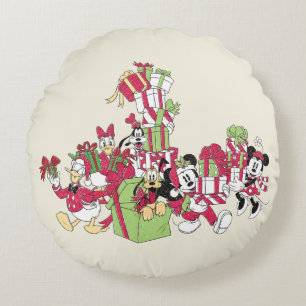 Coussins Ronds Joyeuses fêtes   Mickey & Friends Cadeaux de Noël