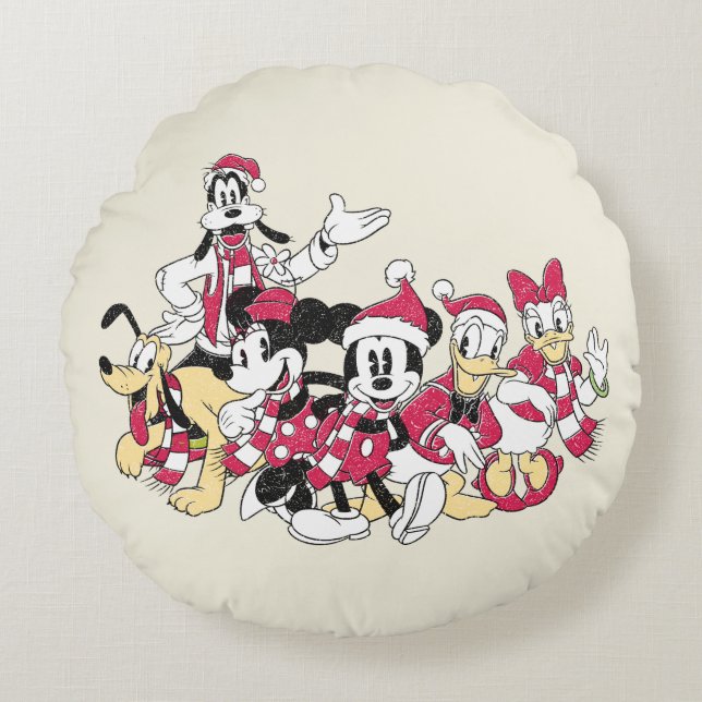 Coussins Ronds Joyeuses fêtes | Mickey & Friends Christmas Cheval (Devant)