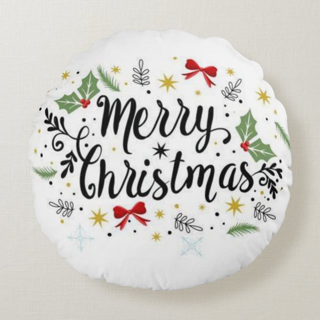 Coussins Ronds Joyeux Noël (Devant)
