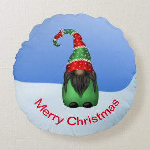 Coussins Ronds Joyeux Noël Whimsical Gnome