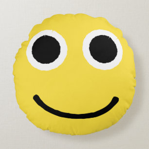 Coussins Ronds Joyeux visage Yellow Smiling Emoji