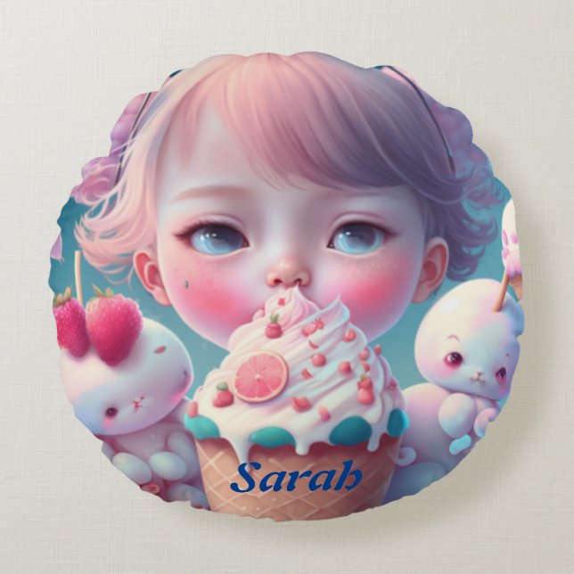 Coussins Ronds Kawaii (Devant)