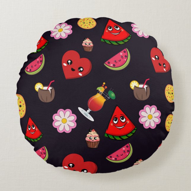 Coussins Ronds  Kawaii food  (Devant)