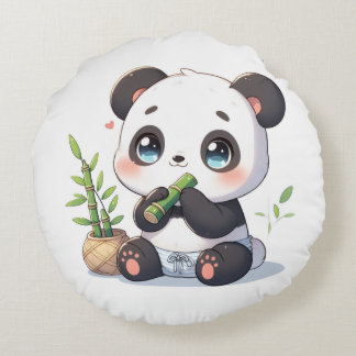 Coussins Ronds Kawaii Panda Pillow