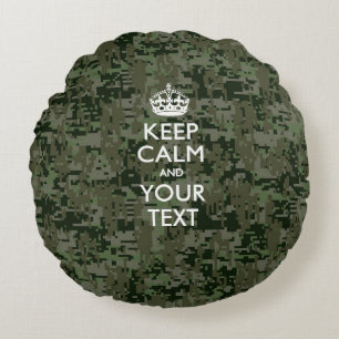 Coussins Ronds KEEP CALM PERSONNALISÉ ET VOTRE Camo Numérique De
