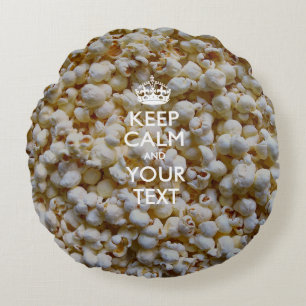 Coussins Ronds KEEP CALM personnalisé et votre texte pour Popcorn