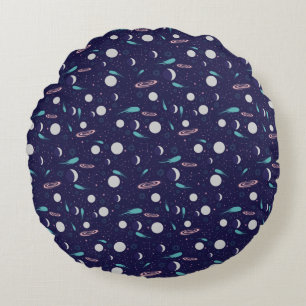 Coussins Ronds Kids Moon Meteor Black Hole Planet Comet