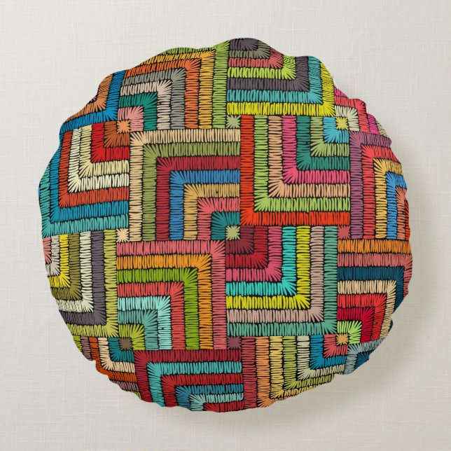 Coussins Ronds Kitenge Pattern Home Decor pillow (Dos)