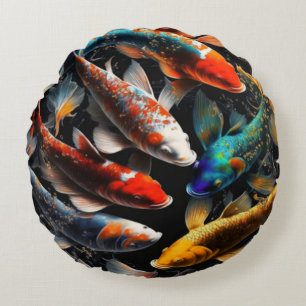 Coussins Ronds Koi Fish