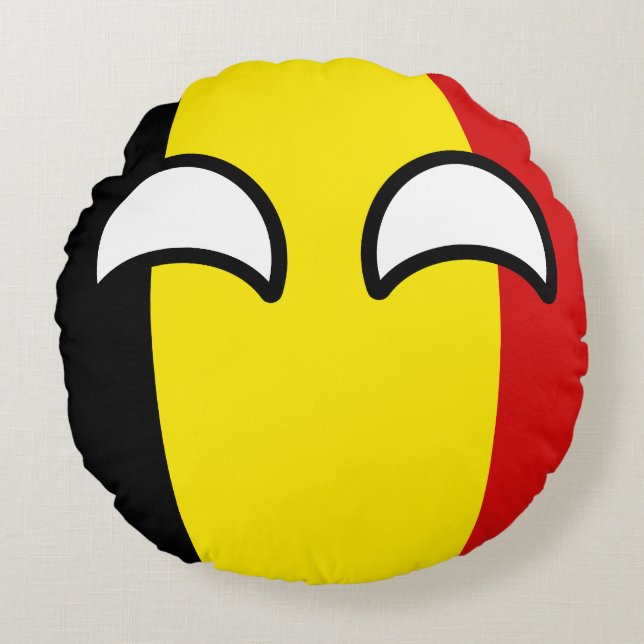 Coussins Ronds La Belgique Geeky tendante drôle Countryball (Devant)