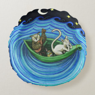 Coussins Ronds La chouette et l'oreiller à lancer de Pousssycat