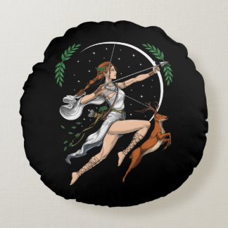 Coussins Ronds La déesse grecque Artemis