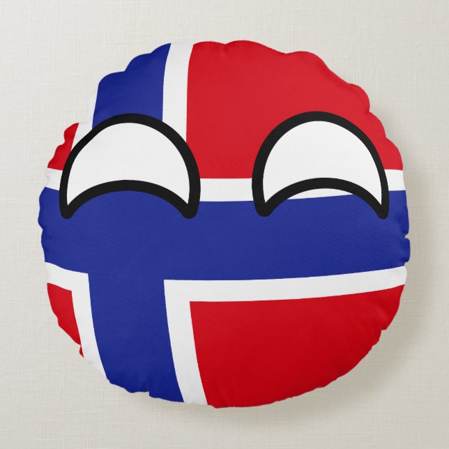 Coussins Ronds La Norvège Geeky tendante drôle Countryball (Devant)