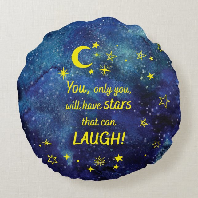 Coussins Ronds La petite citation Prince avec étoiles (Dos)