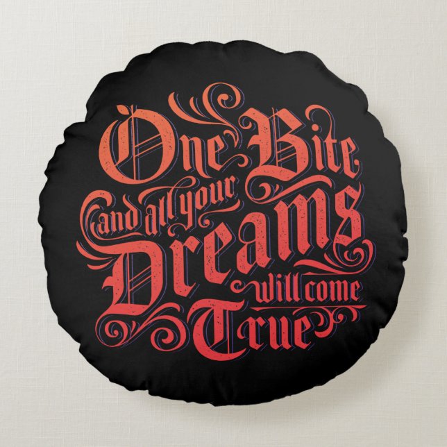 Coussins Ronds La reine du mal | Une pointe (Devant)