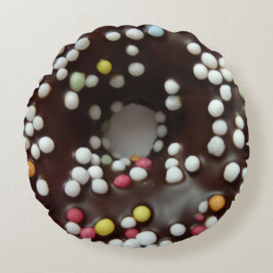 Coussins Ronds La sucrerie ronde de carreau arrose le chocolat