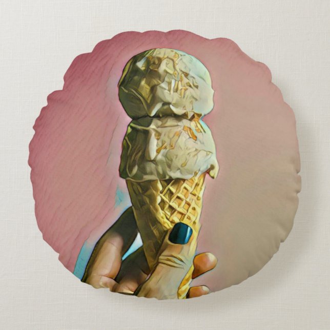 Coussins Ronds Laffer cône glace (Devant)