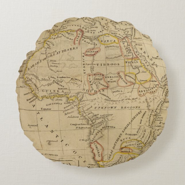 Coussins Ronds L'Afrique 4 (Devant)