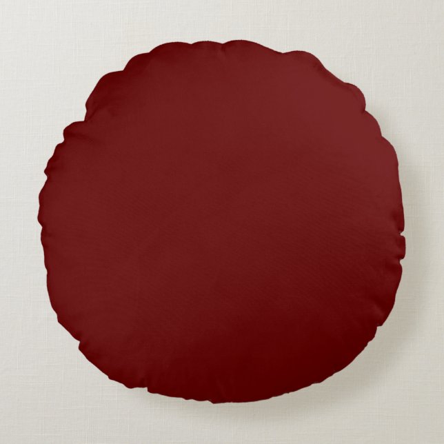 Coussins Ronds Laine de marron solide (Devant)