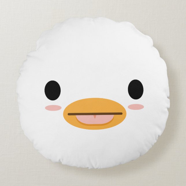 Coussins Ronds Langue du canard de Kawaii "Trop mignonne pour êtr (Devant)