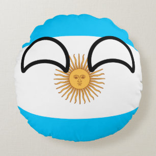 Coussins Ronds L'Argentine Geeky tendante drôle Countryball