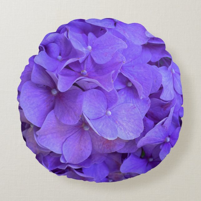 Coussins Ronds Lavande lilas violet Hydrangeas violet Fleurs (Devant)