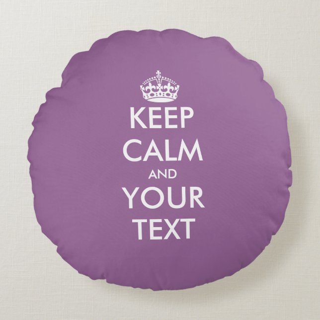 Coussins Ronds Lavande violet garder calme texte autour lancer or (Devant)