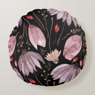 Coussins Ronds Lavender Lotus Flowers Round Throw Pillow