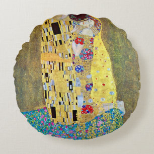 Coussins Ronds Le Baiser de Gustav Klimt, Art Nouveau ancien
