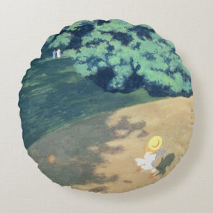 Coussins Ronds Le ballon ou le coin d'un parc avec un enfant