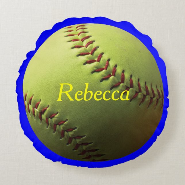 Coussins Ronds Le base-ball jaune (Devant)