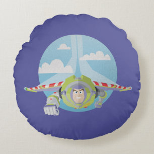 Coussins Ronds Le Buzz Lightyear Flying désespéré Retro Graphic