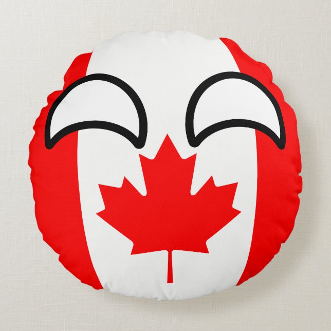 Coussins Ronds Le Canada Geeky tendant drôle Countryball (Devant)