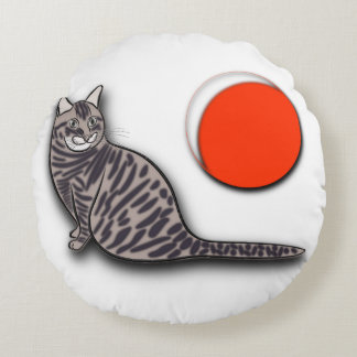 Coussins Ronds Le chat rencontre la Pleine lune