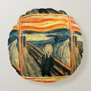 Coussins Ronds Le cri perçant par Edvard Munch
