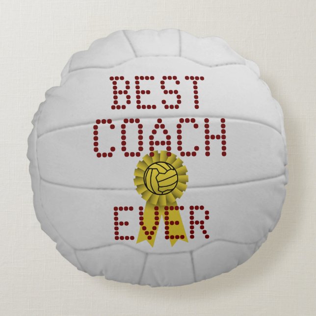Coussins Ronds Le Meilleur Netball D'Entraîneur Personnalisé (Devant)