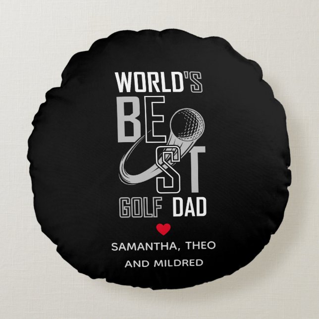 Coussins Ronds Le meilleur papa de golf du monde | Cadeau papa no (Devant)