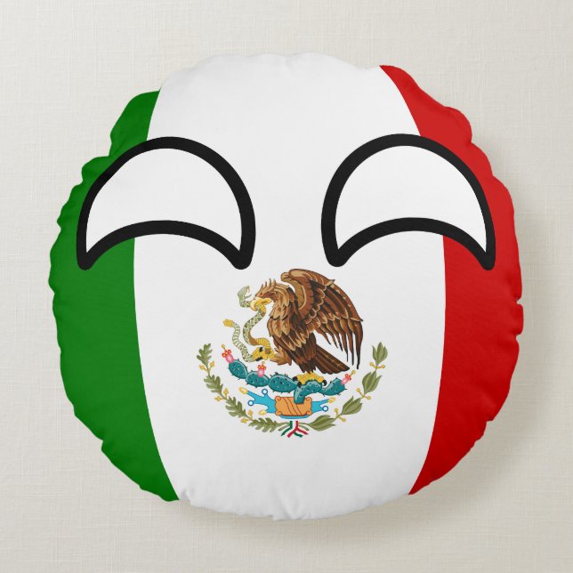 Coussins Ronds Le Mexique Geeky tendant drôle Countryball (Devant)