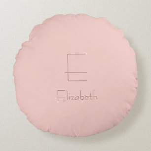 Coussins Ronds Le monogramme élégant rougissent lettre nommée