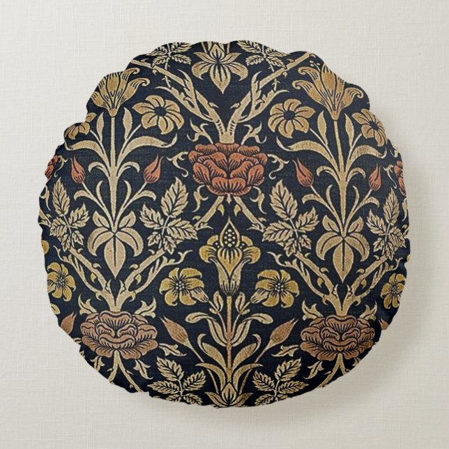 Coussins Ronds Le nouveau d'art, motif d'époque de belle, cru, (Devant)