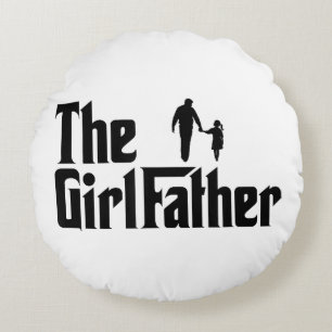 Coussins Ronds Le père de fille Drôle papa de filles Papa Fille