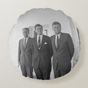 Coussins Ronds Le président John Kennedy et les frères American C