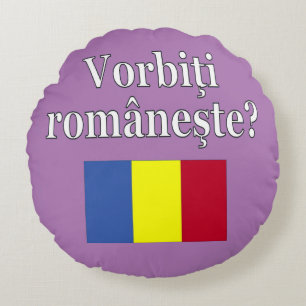 Coussins Ronds Le Romanian Do You Speak ? Flag