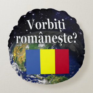 Coussins Ronds Le Romanian Do You Speak ? Flag & Earth