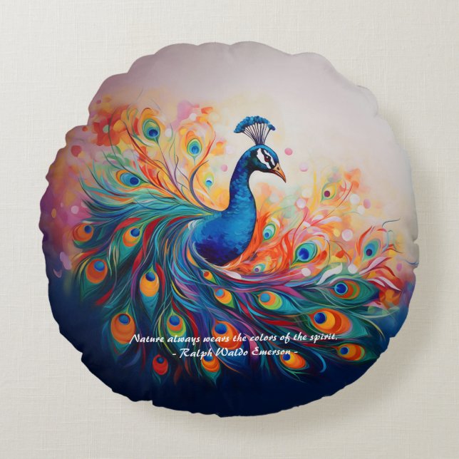 Coussins Ronds Le Splendor de Peacock (Devant)