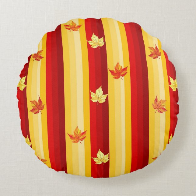 Coussins Ronds Lecteur de feuilles d'automne (Devant)