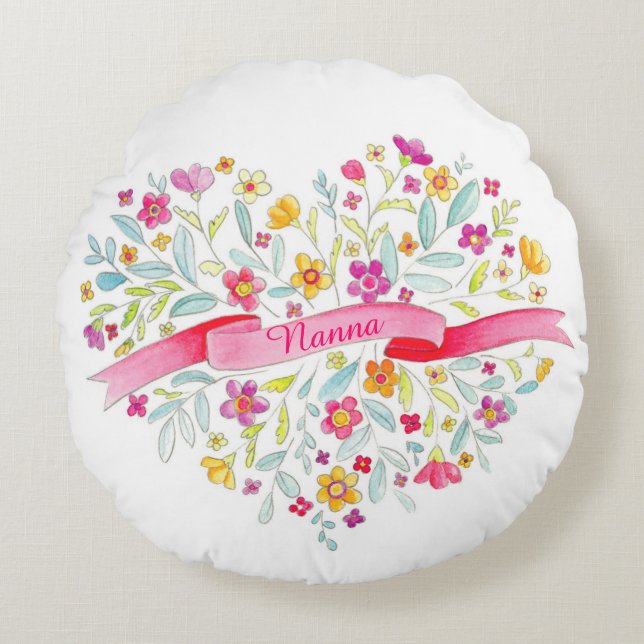 Coussins Ronds Lecteur de jeton de coeur Nanna (Devant)
